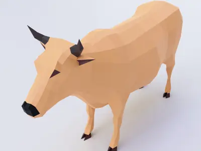 Cow animal 3d model  Low-poly 3D model