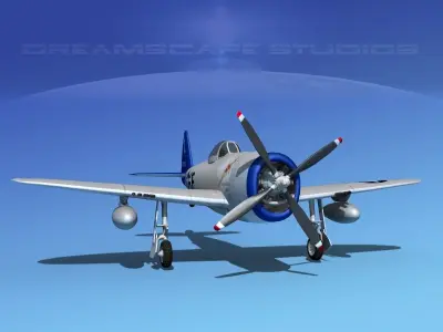 Republic P-47D Thunderbolt V01 3D model