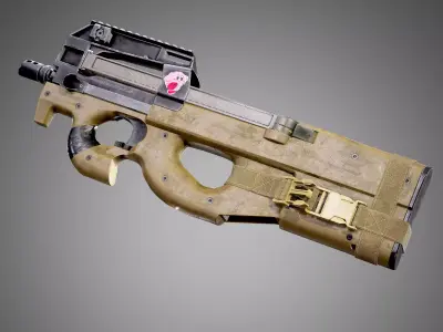 FN P90 Submachine Gun AAA Game Ready Asset Low-poly 3D model