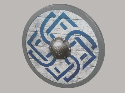 Viking Shield Textured 3D model