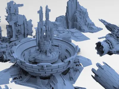 Halo Forerunner Inspired Gateway Kit Bash 3D model