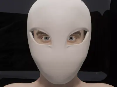 Minimalist Alien Grey Mask 3D print model