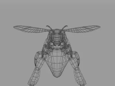 African Bee Low-poly 3D model
