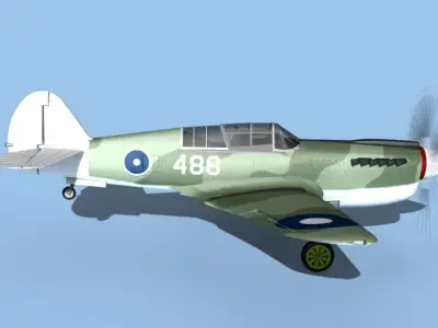 Curtiss P-40N Tomahawk Australia 3D model