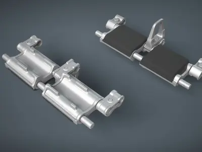 T-80 Tank Tracks Low-poly 3D model