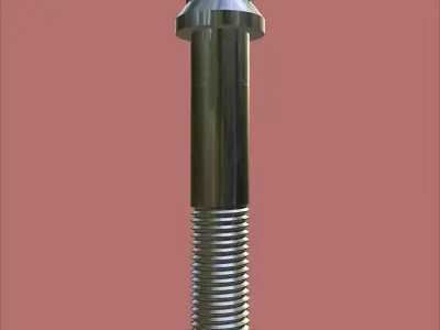 Steel Stained M12 12 Point Bolt 4K PBR 3D model