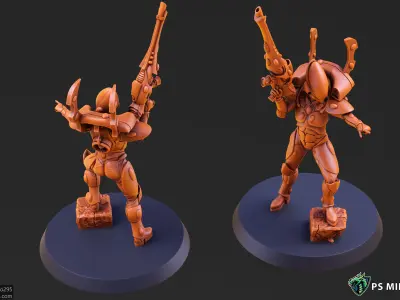 Space Elf Male Soldier Pose 2 - 8 Variants 3D print model
