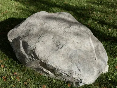  Cool Toned Flat Top Jagged Large Rock Boulder Model 