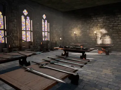 Fantasy Warrior Weapons Low-poly 3D model