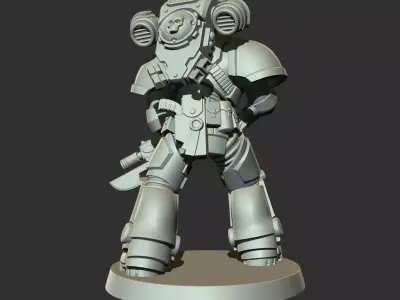 Sci-Fi Heavy Trooper STL Modular Power Armor 32mm Miniature V1 3D print model