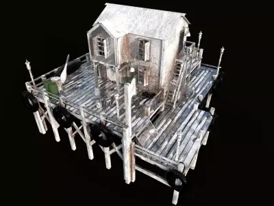  Fishing House 3D Model   Low-poly 3D model