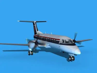 Embraer EMB120 Sky West 3D model