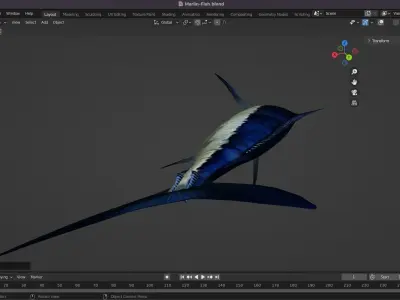 Marlin Fish Low-poly 3D model