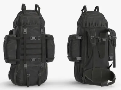 Tactical Military Backpack Low-poly 3D model