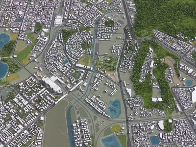 Navi Mumbai - 3D City Model Low-poly 3D model