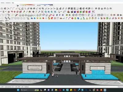 Minimalist commercial building 3D model
