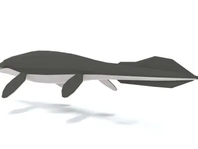 Low Poly Cartoon Tylosaurus Low-poly 3D model