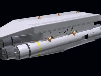 Three-missile launcher 3D model