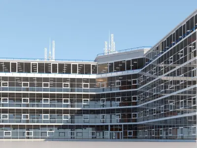 Office Building Interior and Exterior 102 3D model