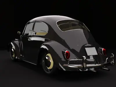 Lowered VW Kafer Free 3D model