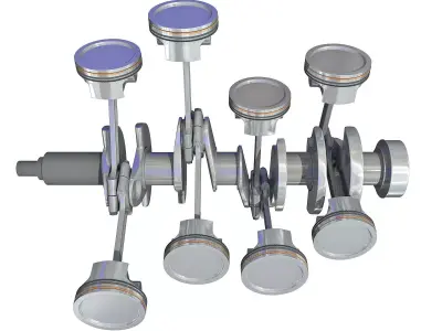 Animated V8 Engine Cylinders 3D model