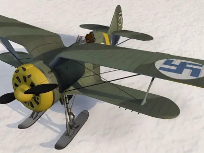 Polikarpov I-153 Chaika 3D model