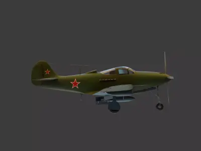 Soviet Fighter Plane Airacobra 3D model