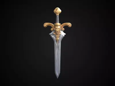 Stylized Rohan Sword - Helm Wrath - Game Ready 3D model
