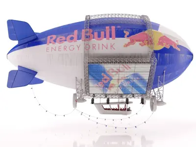 Advertising Zeppelin Red Bull 3D model