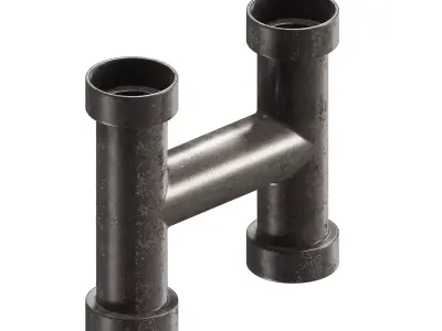 Rusty H Pipe Fitting 3D model