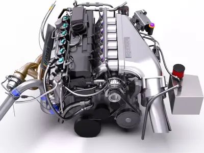 B58 Toyota Supra Engine Greddy Tune Low-poly 3D model