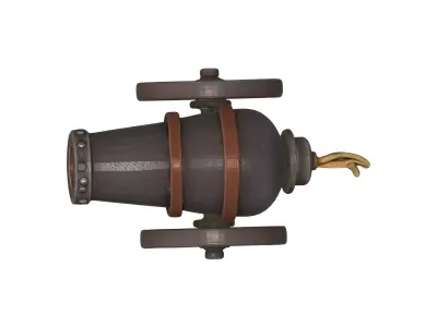 Canon 3D Model for Game Low Poly PBR Textured Read Free low-poly 3D model