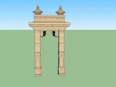 indian jodhpuri stone arch 3d modal Low-poly 3D model