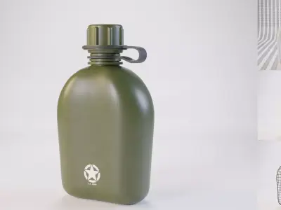 Canteen Military 12x21x7 Low-poly 3D model