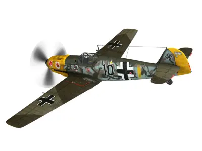 Messerschmitt - BF-109 E - Black 10 3D model