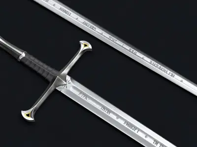 Anduril - The sword of Aragorn - Lord of the Rings Low-poly 3D model