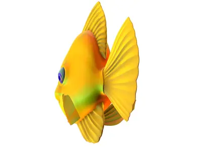 Hi-Poly Subdivision 3D Model Gold Fish Low-poly 3D model