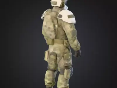 Armored Soldier Character Low-poly 3D model