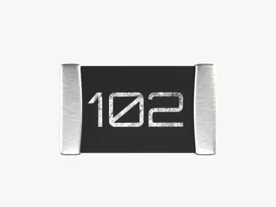 SMD Resistor type 2 PBR model with 2K textures 3D model