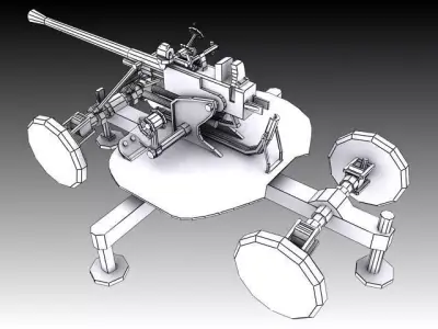 37mm M1939 61K Automatic Air Defense Gun 3D model