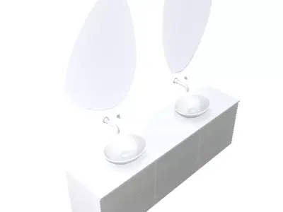 Bathroom furniture full set 3D model purchase