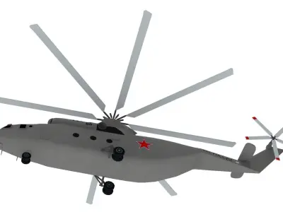 Lowpoly Mi-26 Helicopter 3D Model Low-poly 3D model