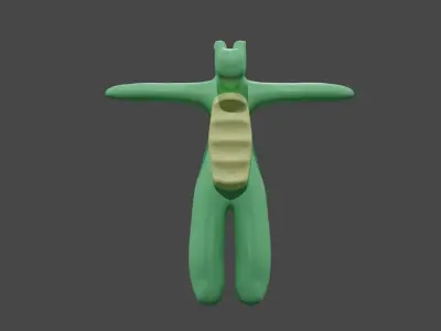 Dino-mite Delight Cartoon 3D Model Roaring with Charm Low-poly 3D model