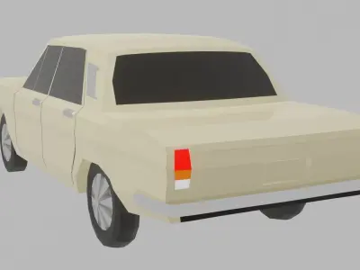 Soviet luxury sedan low-poly 3D model Free low-poly 3D model