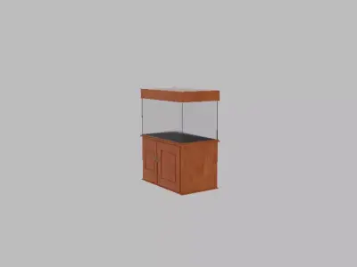 Aquarium with a cabinet Free low-poly 3D model