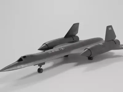 Lockheed SR-71 Blackbird 3D Model Highpoly Low-poly 3D model