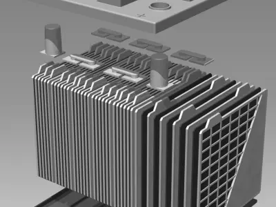 Generic Car Battery Full Interior 3D model