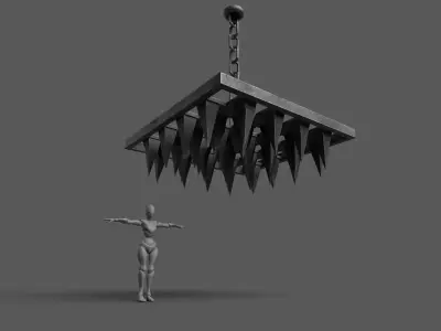 SpikedWall Low-poly 3D model