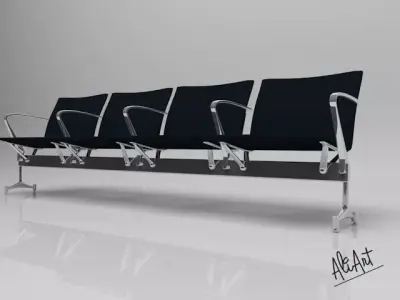 Bench Waiting Free low-poly 3D model