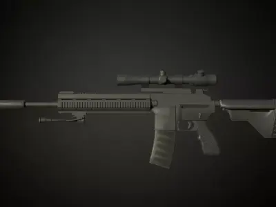 M38 Designated Marksman Rifle ready for roblox Low-poly 3D model